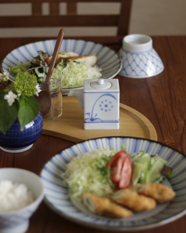 砥部焼の和食器 梅山窯の醤油さし