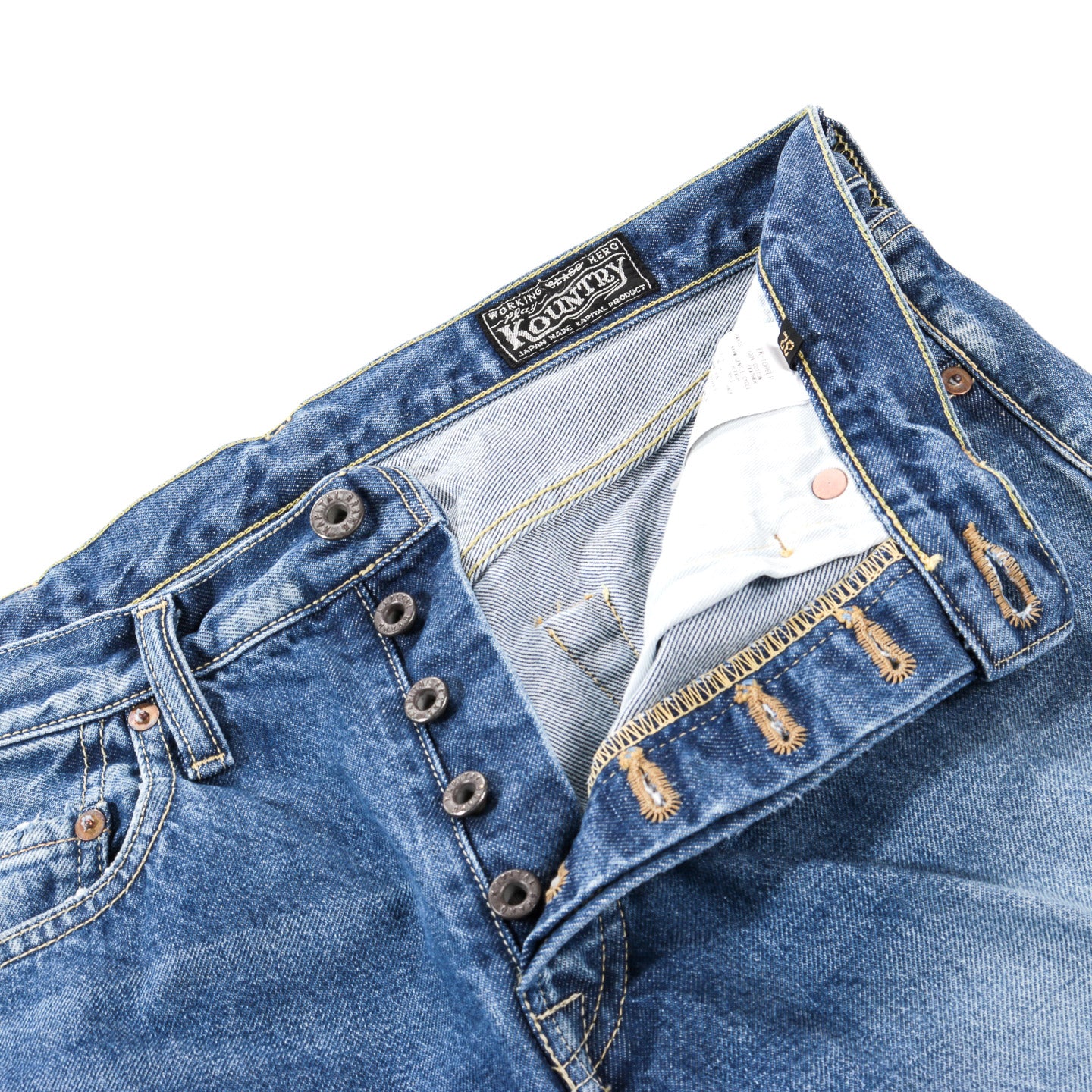 KAPITAL 14OZ DENIM 5P MONKEY CISCO 3 YEARS FADE INDIGO | TODAY