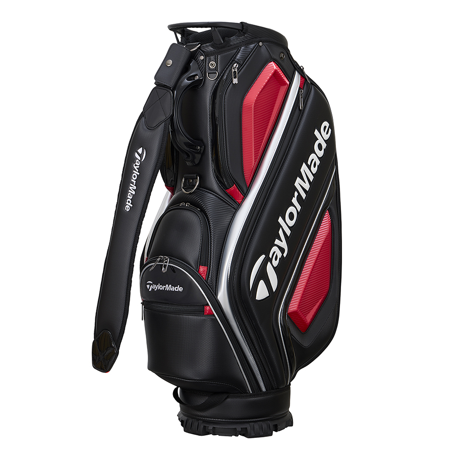 TaylorMade キャディバッグ 黒 赤 フード付き TaylorMade キャディ