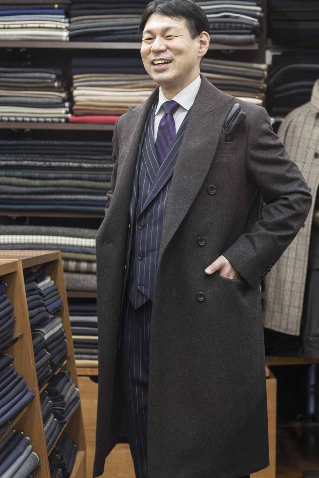Double Brest Chesterfield Coat -Fox Brothers- | テーラーフクオカ
