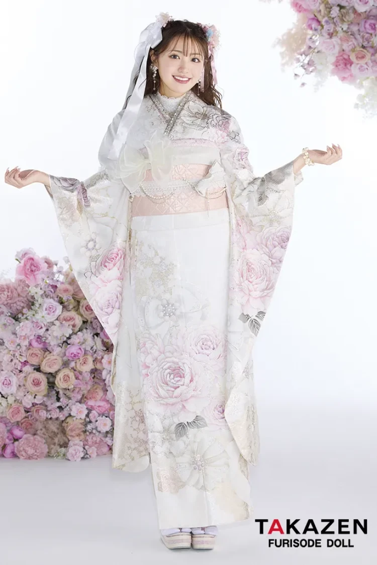 ヘップバーン最新作 コスメカラー 白ピンク 薔薇柄/リボン柄 一番