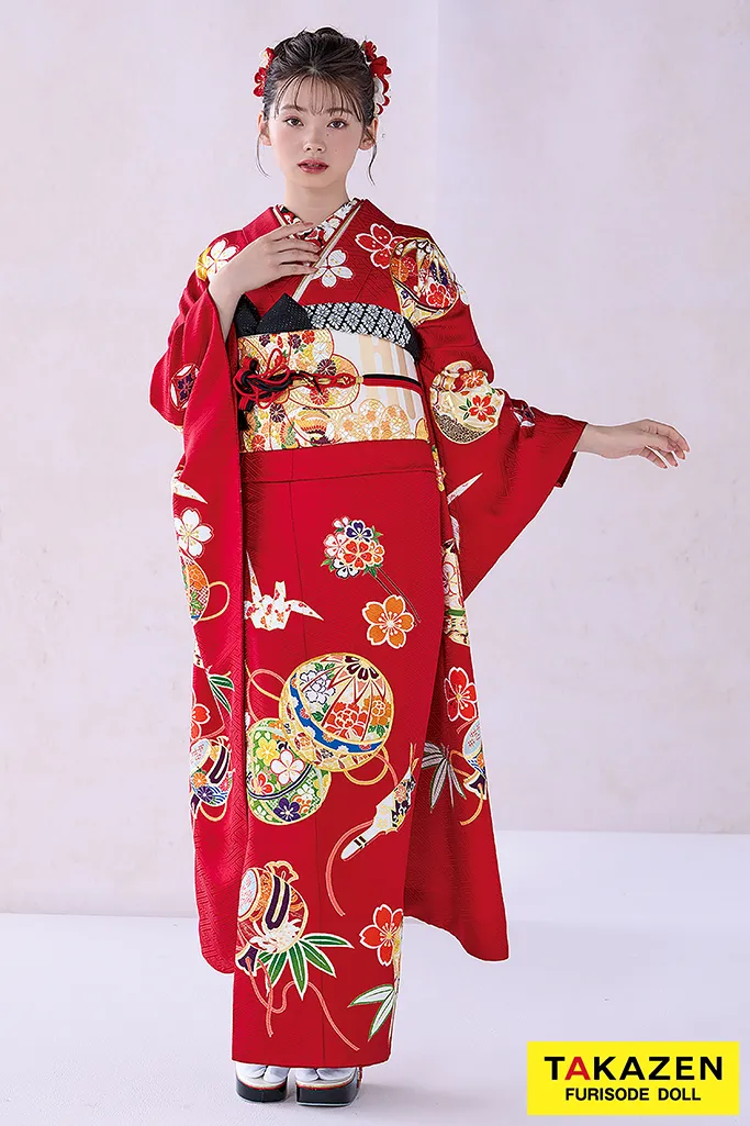 正統派古典 白/赤/からし 京紅型刺繍京友禅 伝統的 正絹 個性派 大人っ