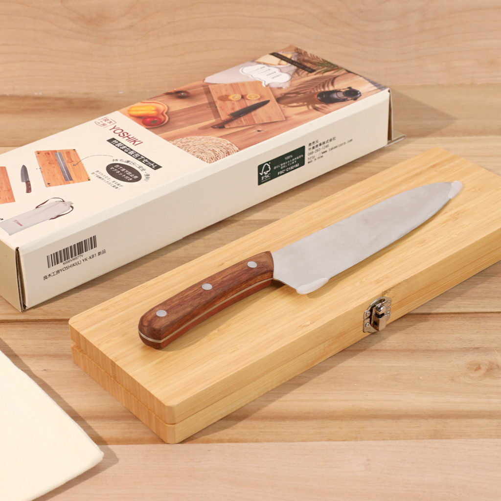 YOSHIKI 竹製包丁付きまな板セットL（YK-KB1） – 竹美商事株式会社