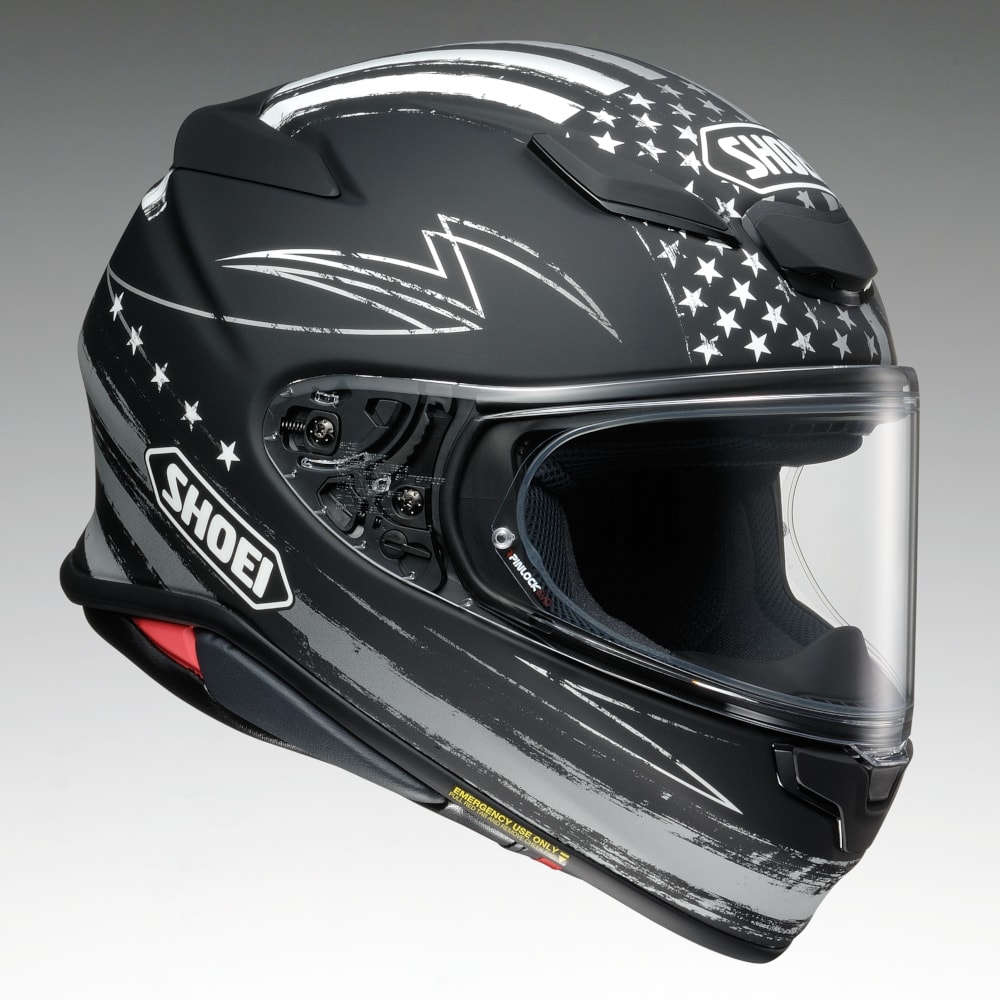 ブラック×グレーのマットカラーNEWグラフィック SHOEI Z-8 “DEDICATED2