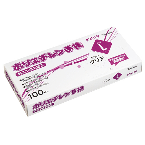 たのめーる】川西工業 ポリエチレン手袋 #2019 外エンボス クリア L 1