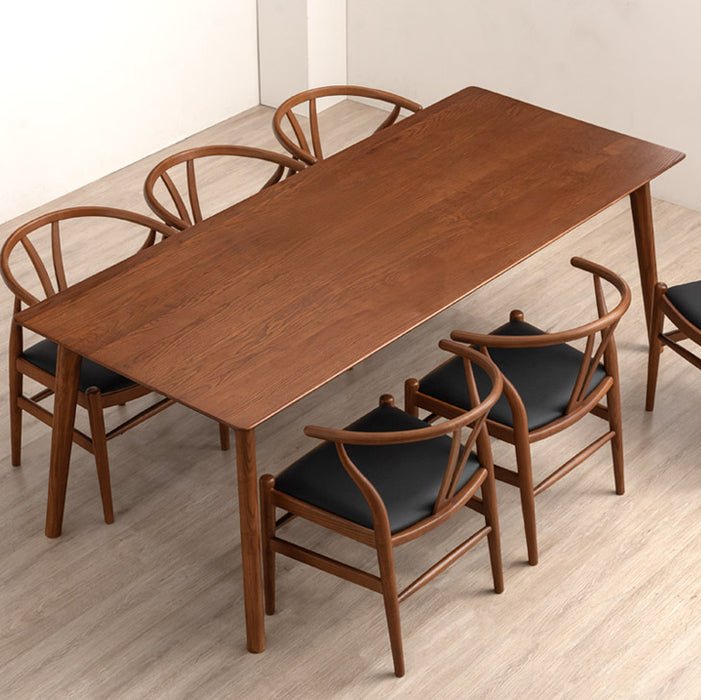 幅200cm］ダイニングテーブル 単品 6人掛け 天然木 シンプル 長方形