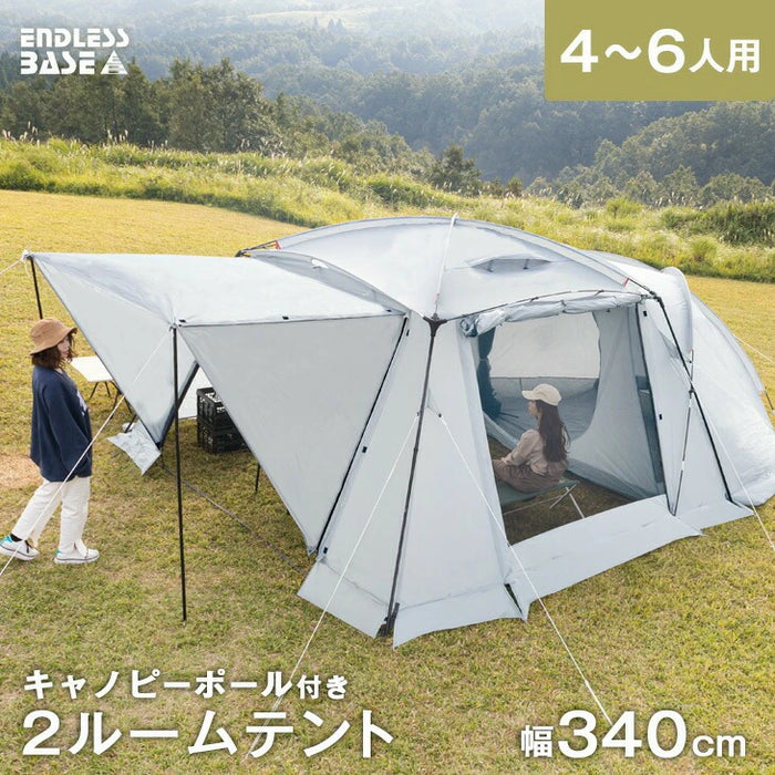 幅340cm] ツールームテント 4～6人用 ファミリーテント キャンプ