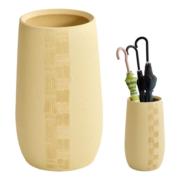 信楽焼傘立て 筒型幾何学絵 高さ47cm 信楽焼傘立て 筒型幾何学絵 高