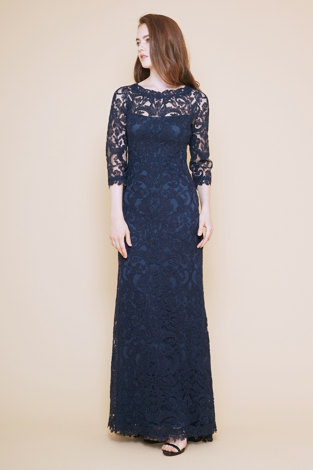 TADASHI SHOJI】シルバーラメが素敵なクロスラインワンピース ドレス