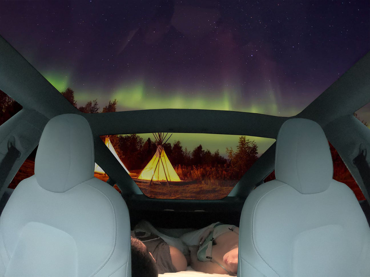 TESMAT | Car Camping Mattress and Privacy Screen for Tesla Model 3
