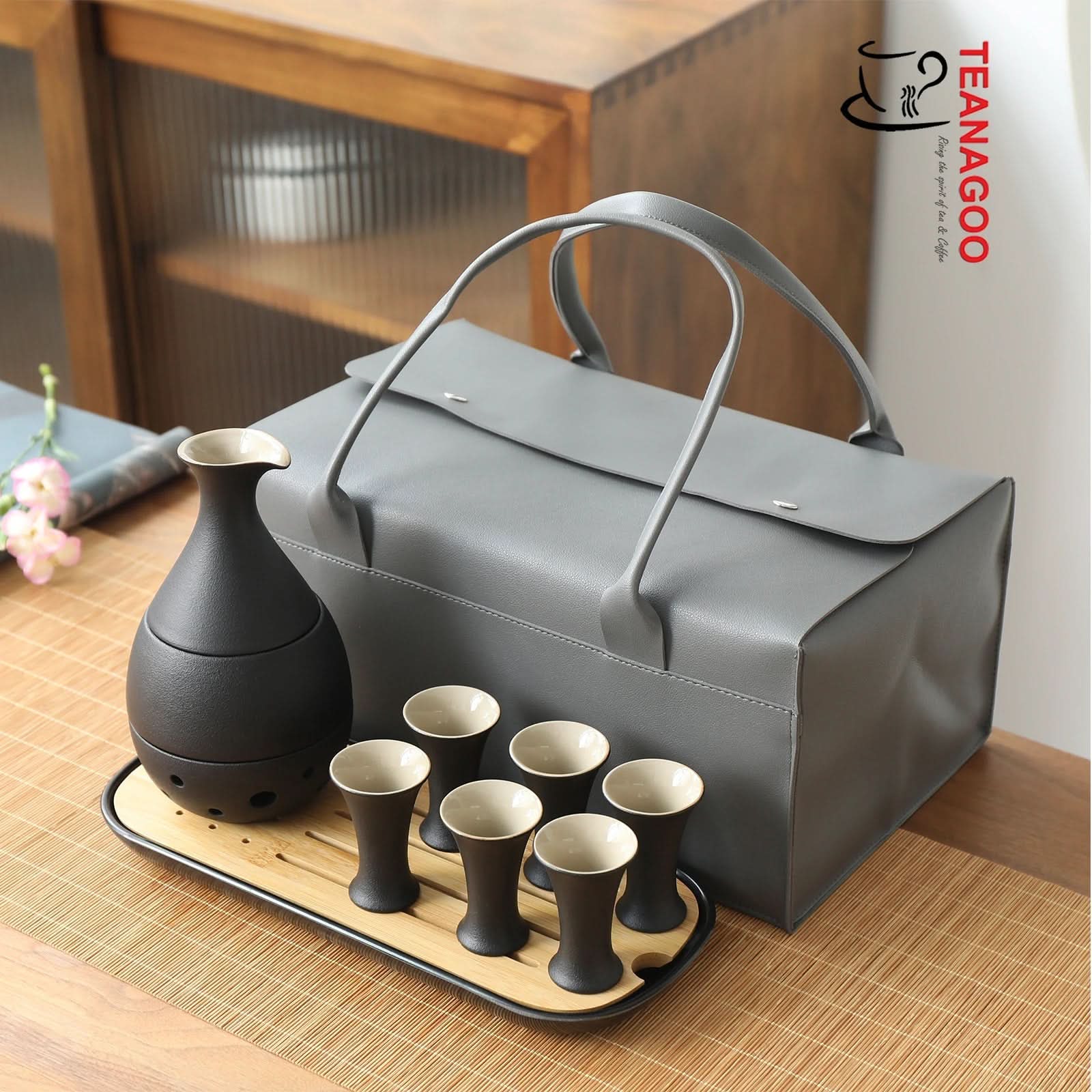 Ceramic Sake Set with Warmer,10pcs/set,2 Packing Available | TEANAGOO