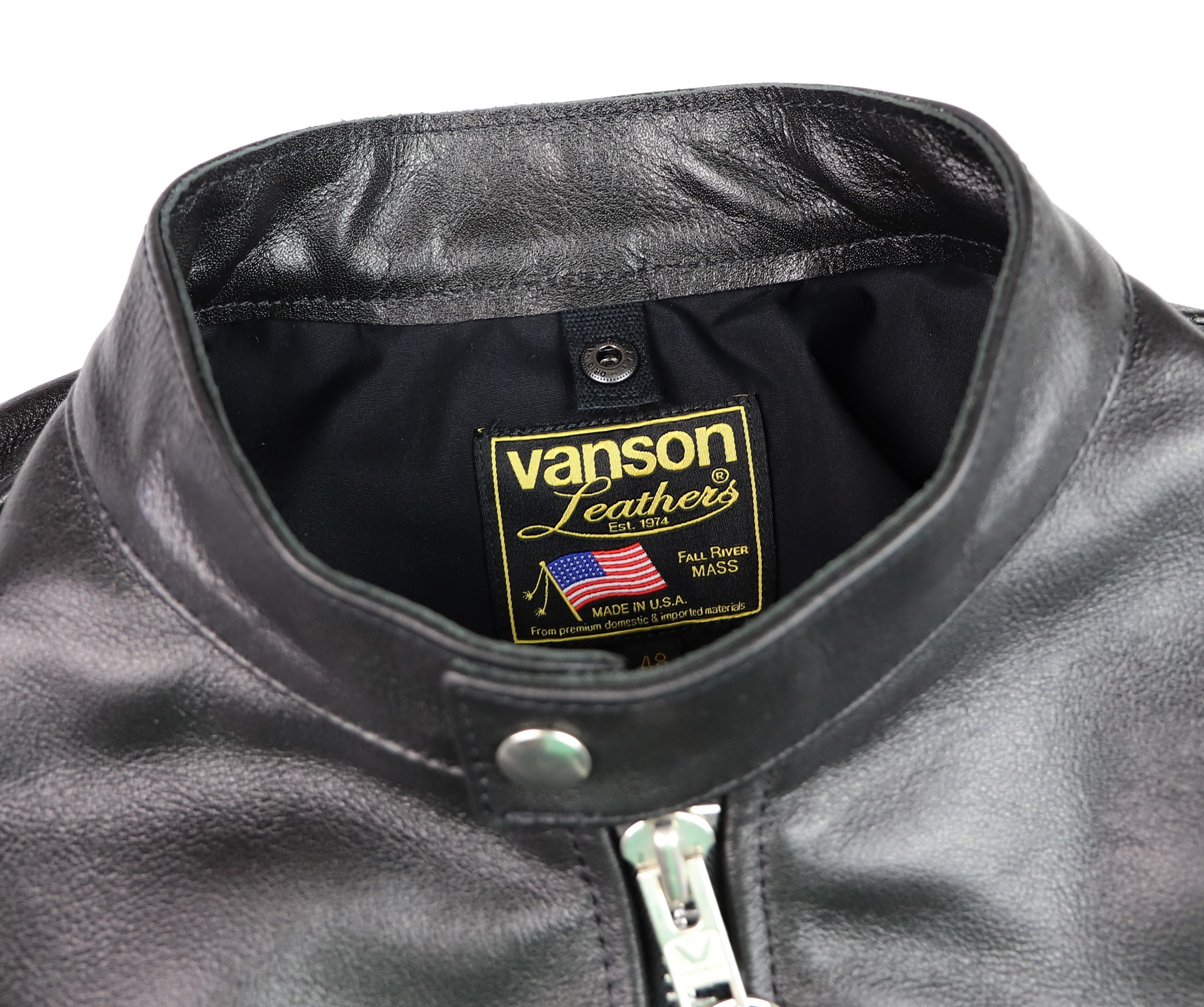 Vanson Comet PLU-3, Black Comp. Weight Cowhide, size 48 – Thurston