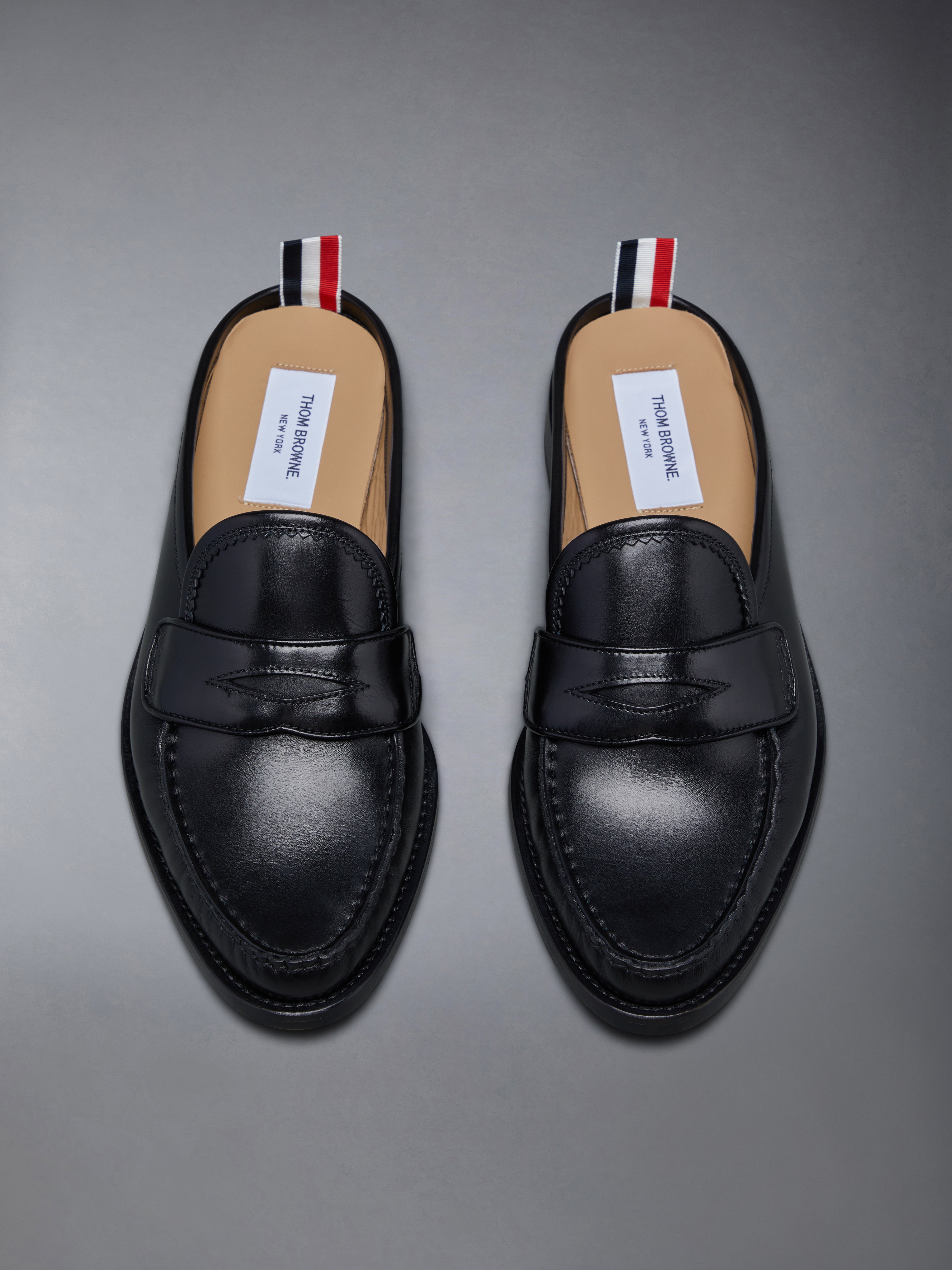 カーフフレキシブルレザーソールプリーツペニーローファー | Thom Browne