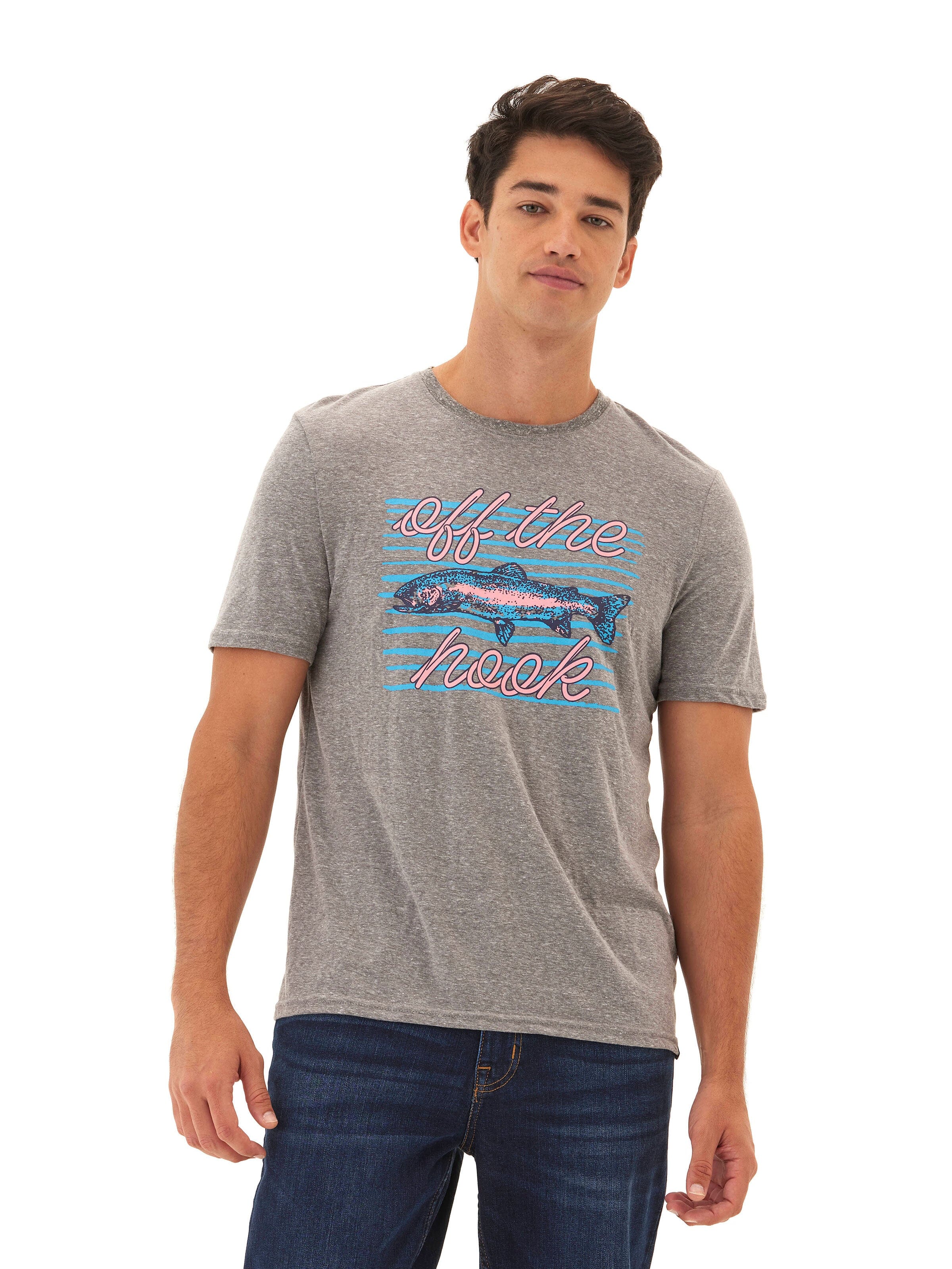 Off The Hook Triblend Graphic Tee in HEATHER GREY – Threads 4 Thought