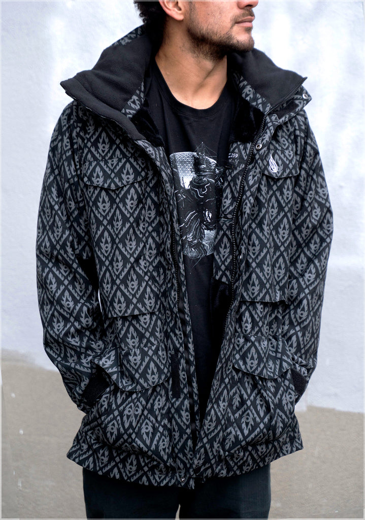 Great Turn Crown Onyx Sherpa Jacket by Alex Grey - Threyda Art and