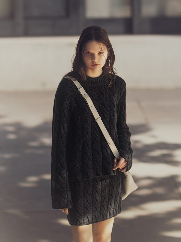 02235 theory セオリー 切替ニットミニワンピース 長袖 S EFFORTLESS