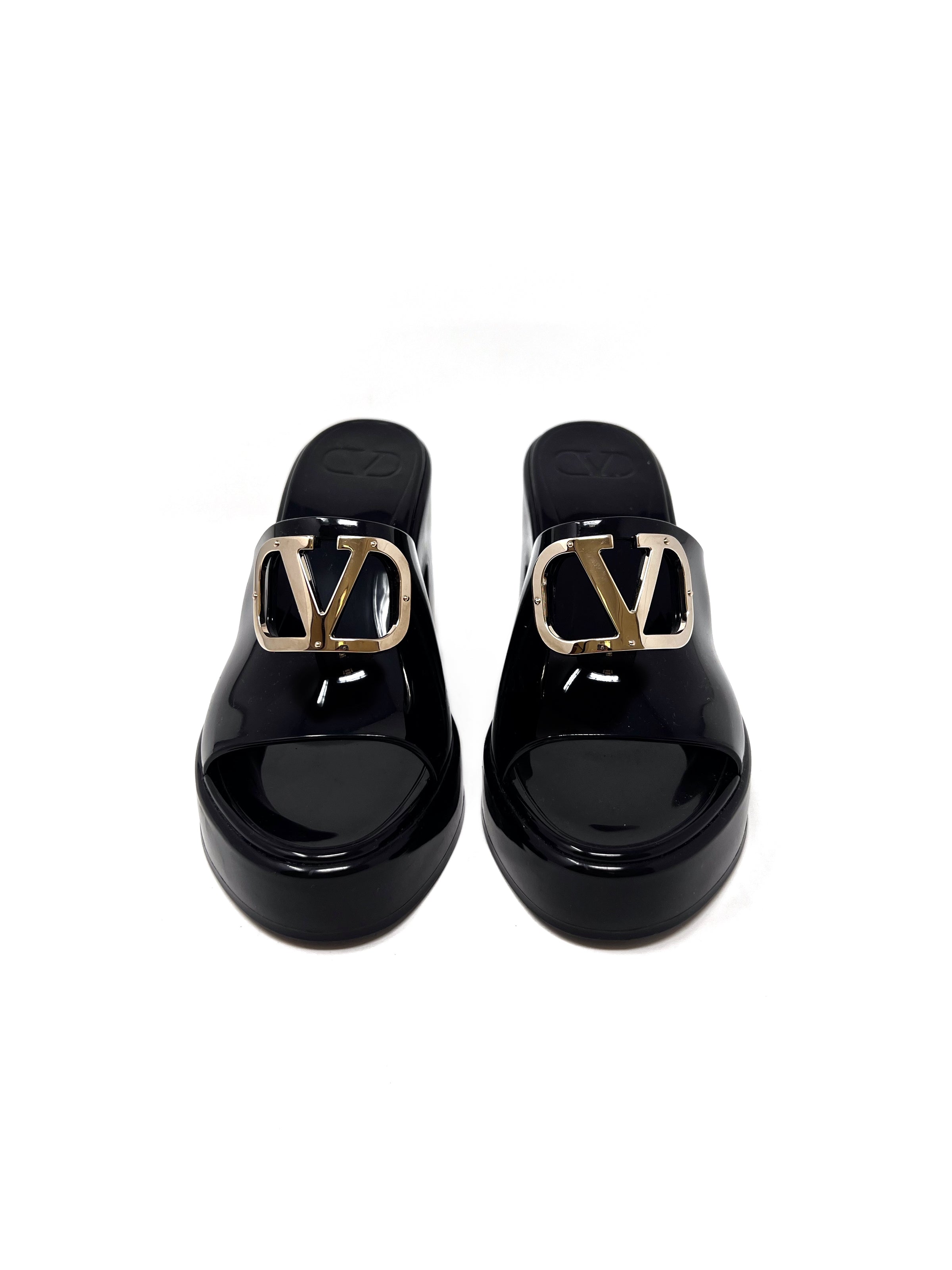 Valentino VLogo Rubber Platform Mules – The Little Bird