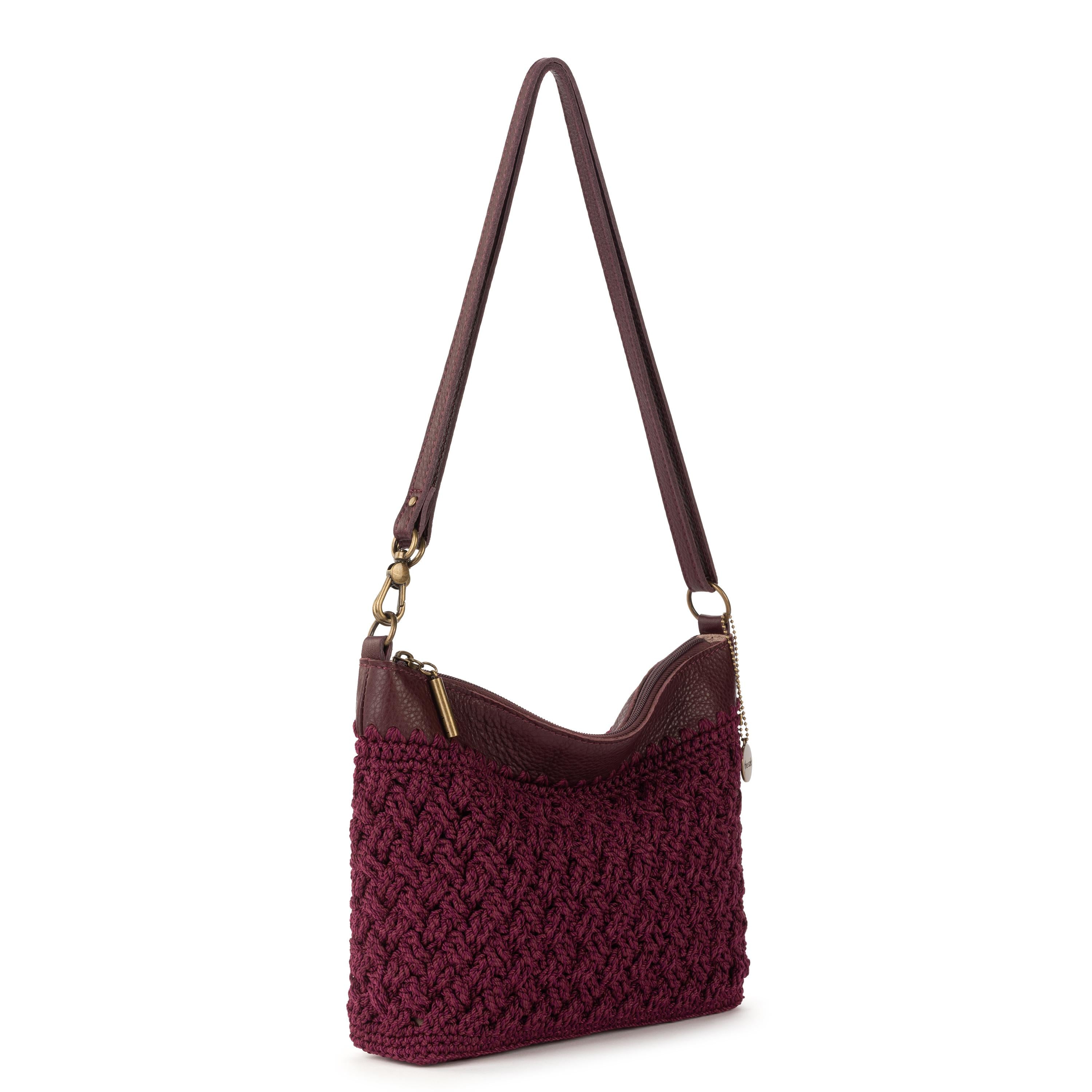Lumi Crossbody Bag in Black Cherry Cozy Weave Crochet – The Sak