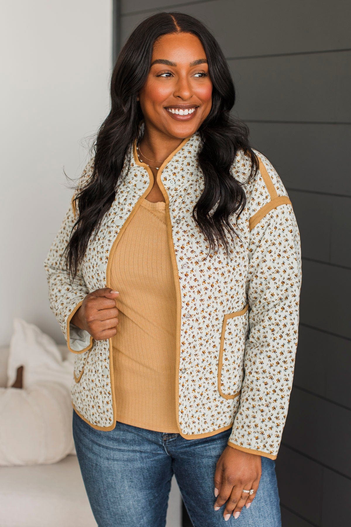 Venturing Out Floral Quilted Jacket- Marigold – The Pulse Boutique
