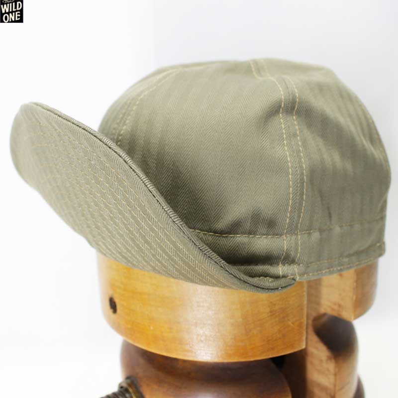 フリーホイーラーズ 【メカニックキャップ ＜オリーブ ＞ヘリンボーン