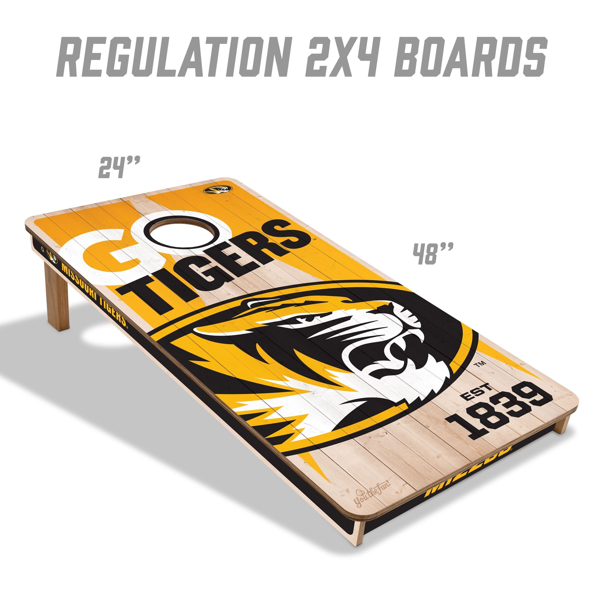 Mizzou Tigers Oval Tiger Head Wooden Cornhole Set 2X4 – Tiger Team