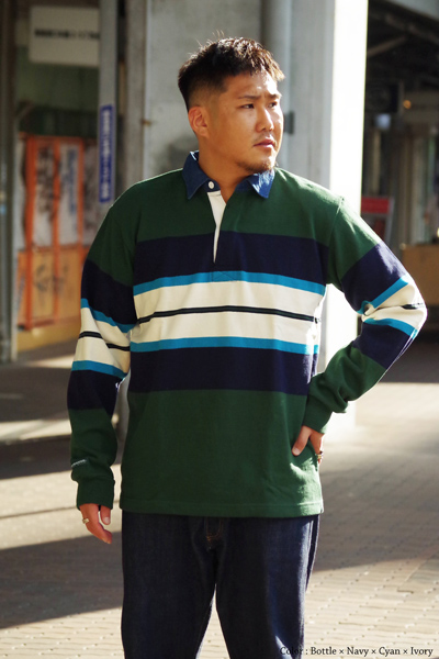 BARBARIAN（バーバリアン）Heavy Weight Denim Rugby Collar Shirt