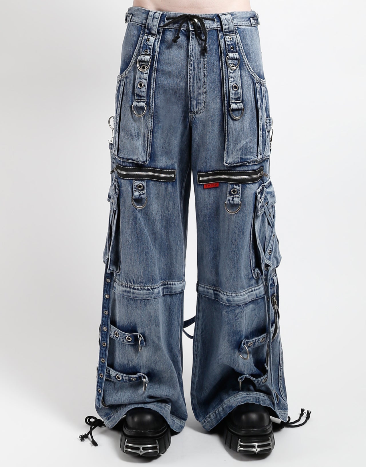 X-STRAP PANT FOG WASH INDIGO DENIM – trashandvaudeville