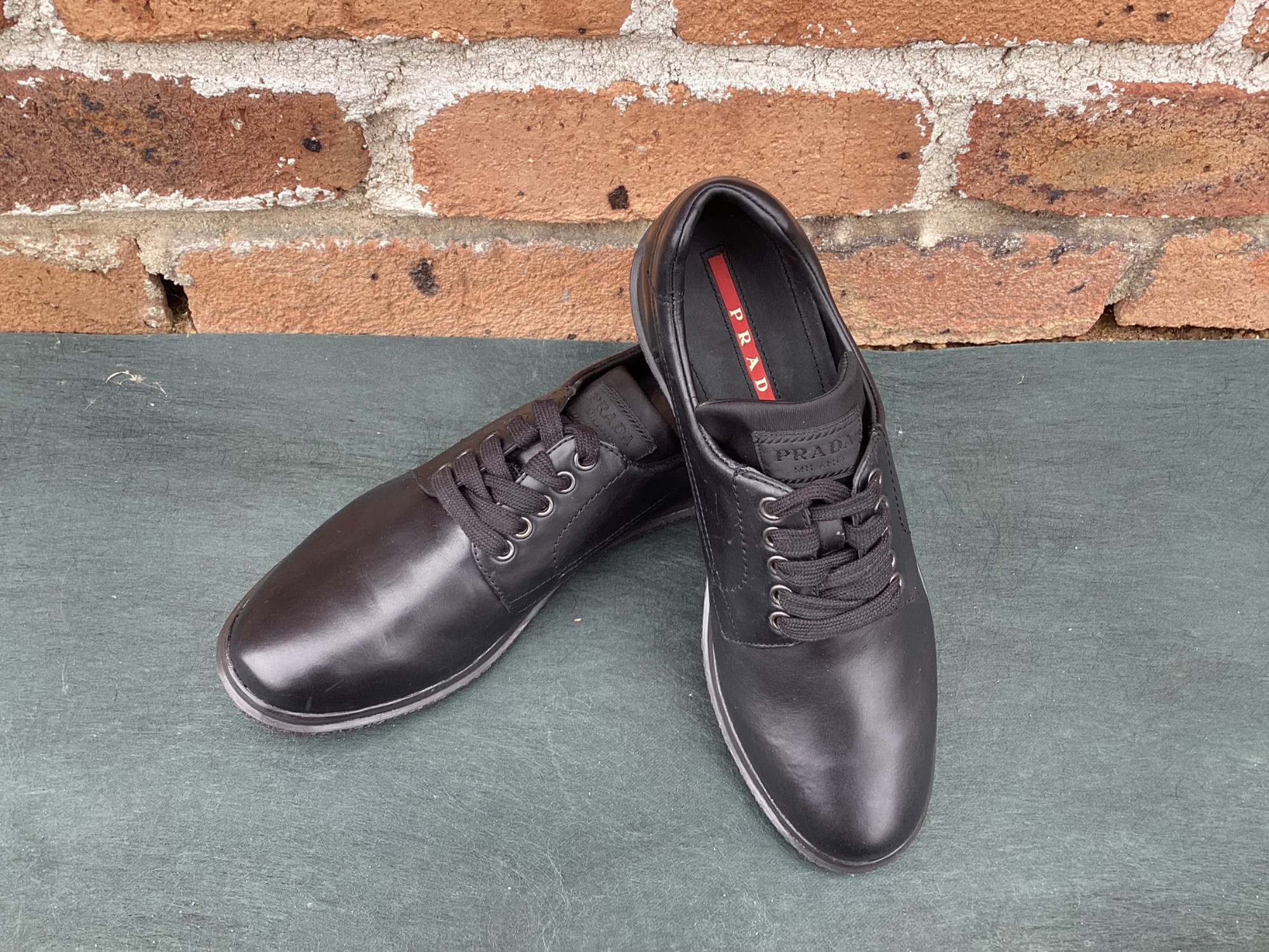 PRADA SPORTS (プラダスポーツ) レザースニーカー ブラック サイズ