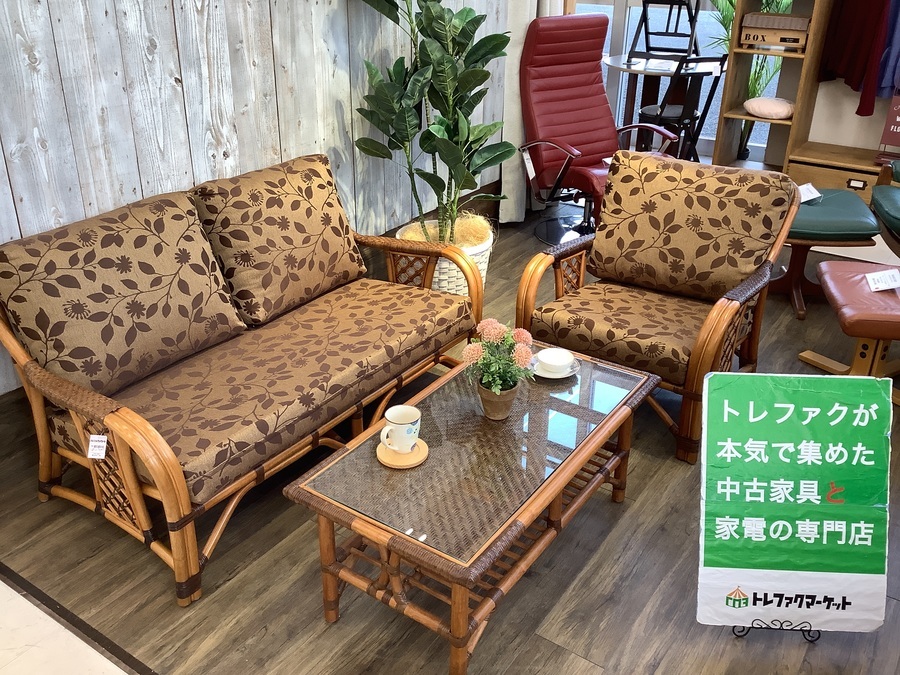 KAZAMA（カザマ）】籐家具の代表的メーカーKAZAMAの2P・1Pソファ・ロー