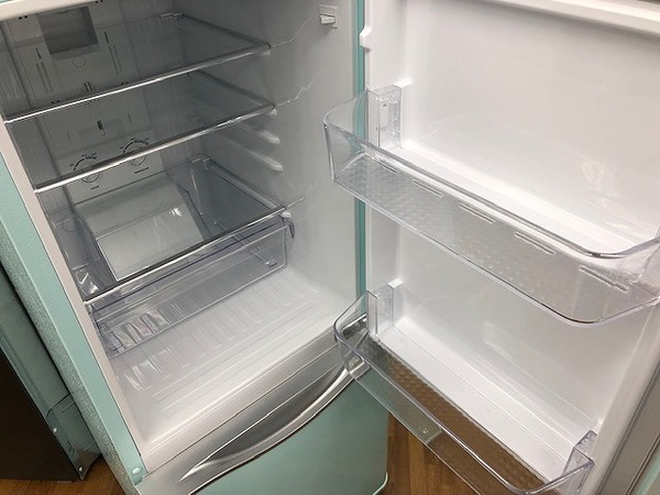 色味が可愛い♪アクアミント色2ドア冷蔵庫販売中です。【鎌ヶ谷店