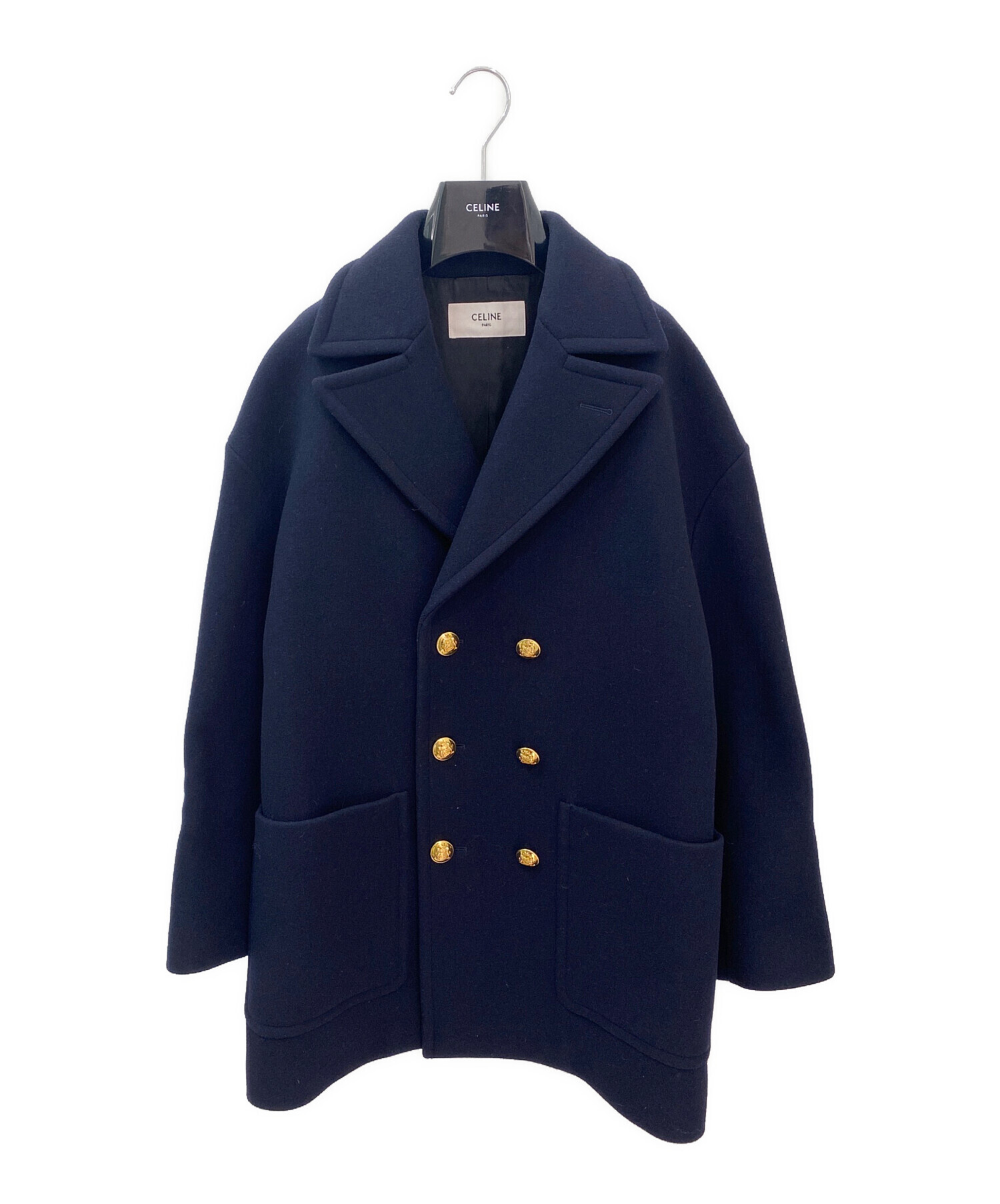 中古・古着通販】CELINE (セリーヌ) ダブル金ボタンコート/Pコート