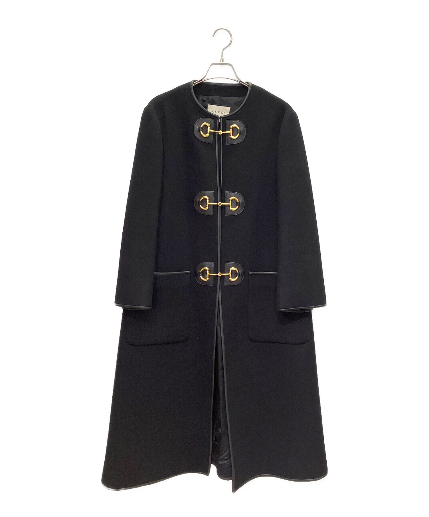 中古・古着通販】GUCCI (グッチ) ホースビット ロングコート ブラック