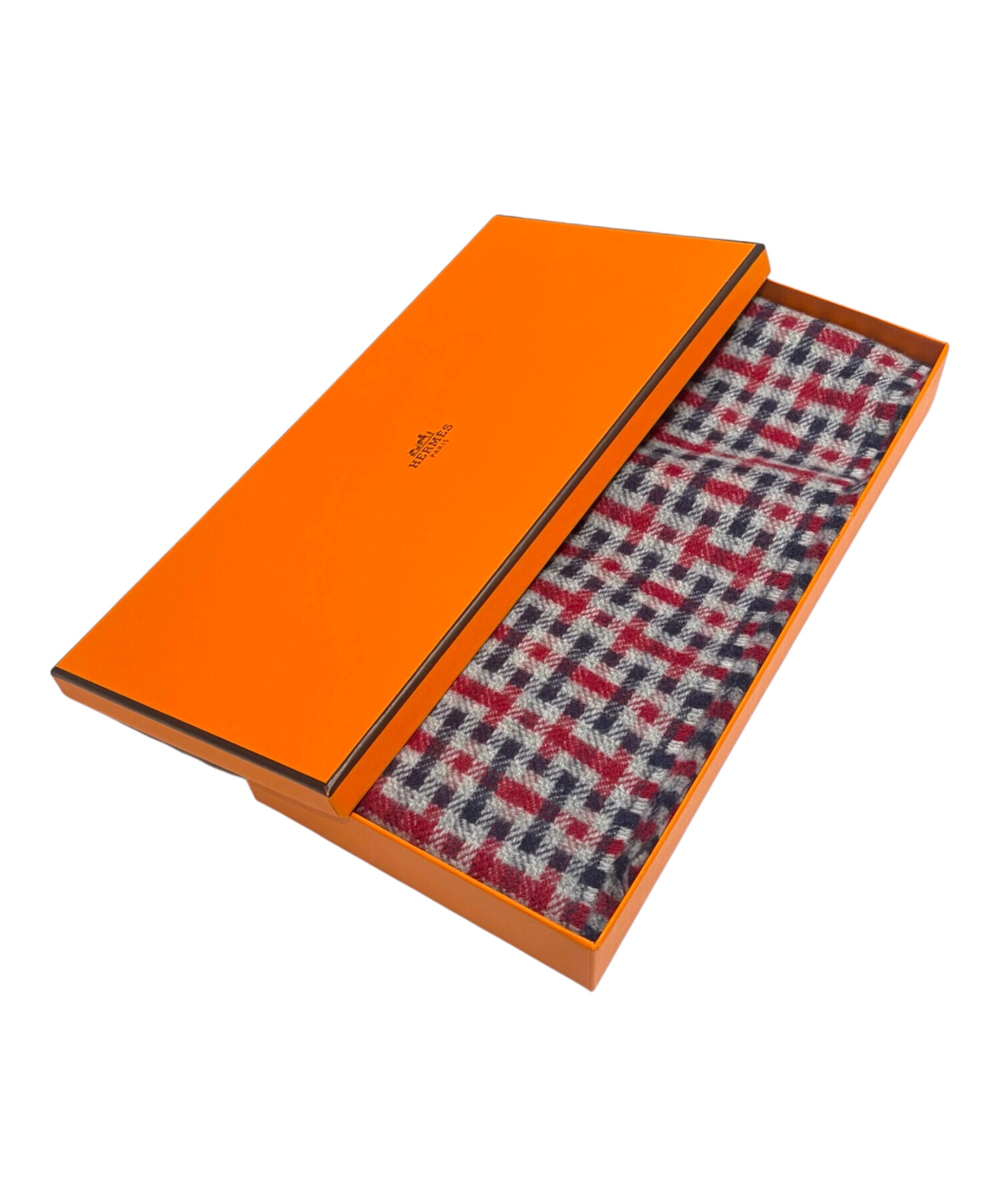 中古・古着通販】HERMES (エルメス) Hロゴカシミヤストール レッド