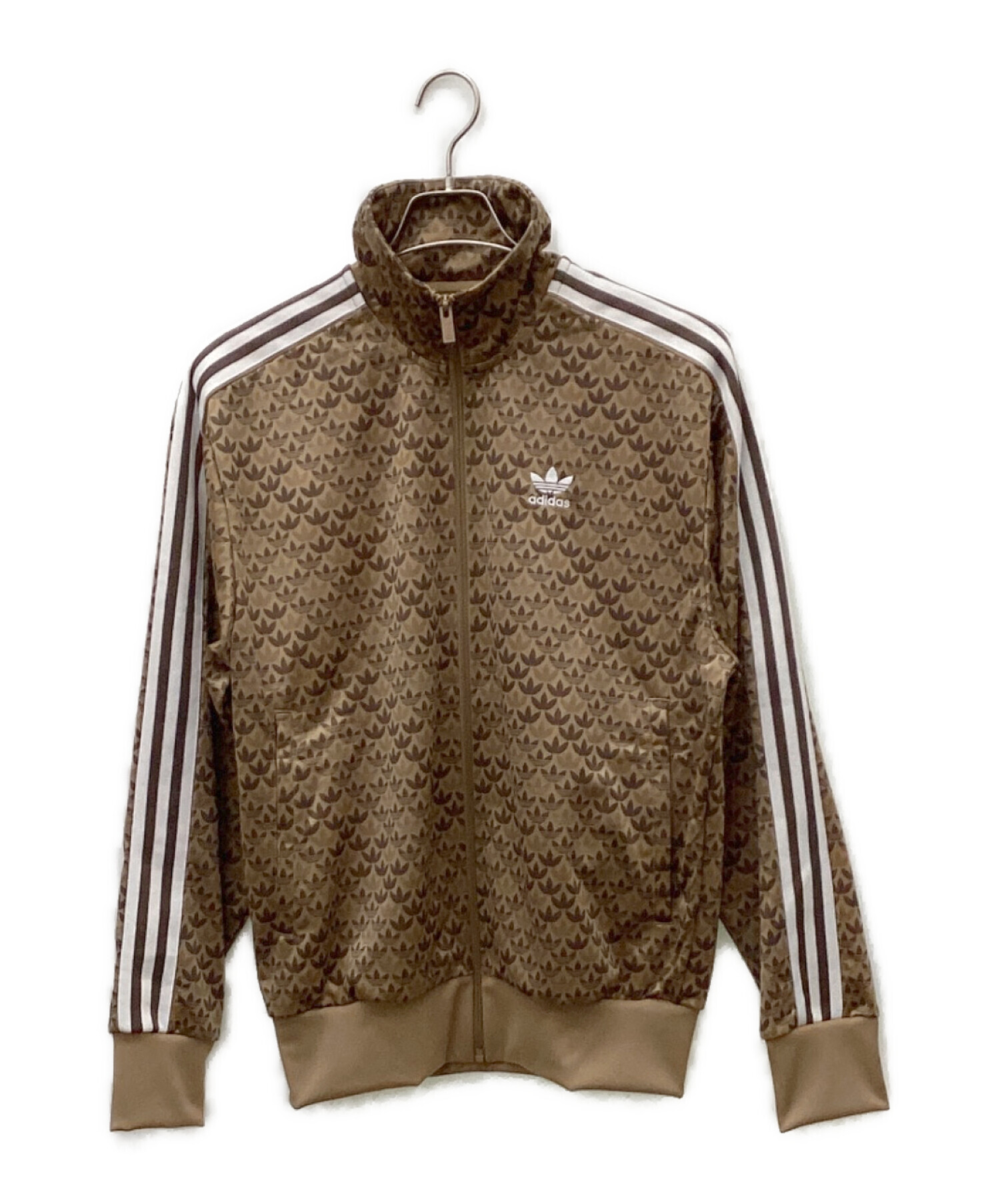 新品】adidas ファイヤーバード トラックトップ ジャケット 茶✖️白 M