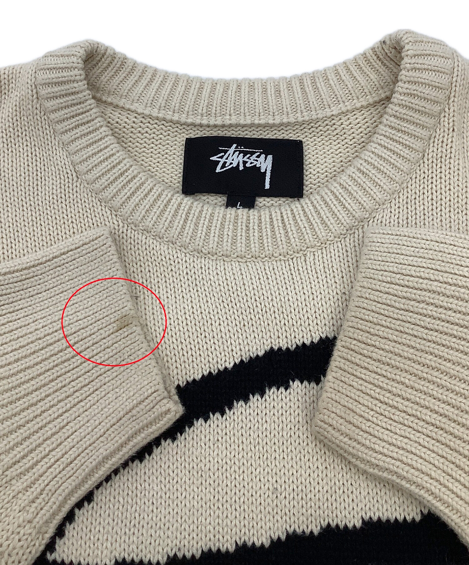中古・古着通販】stussy (ステューシー) 長袖ニット フロントロゴ