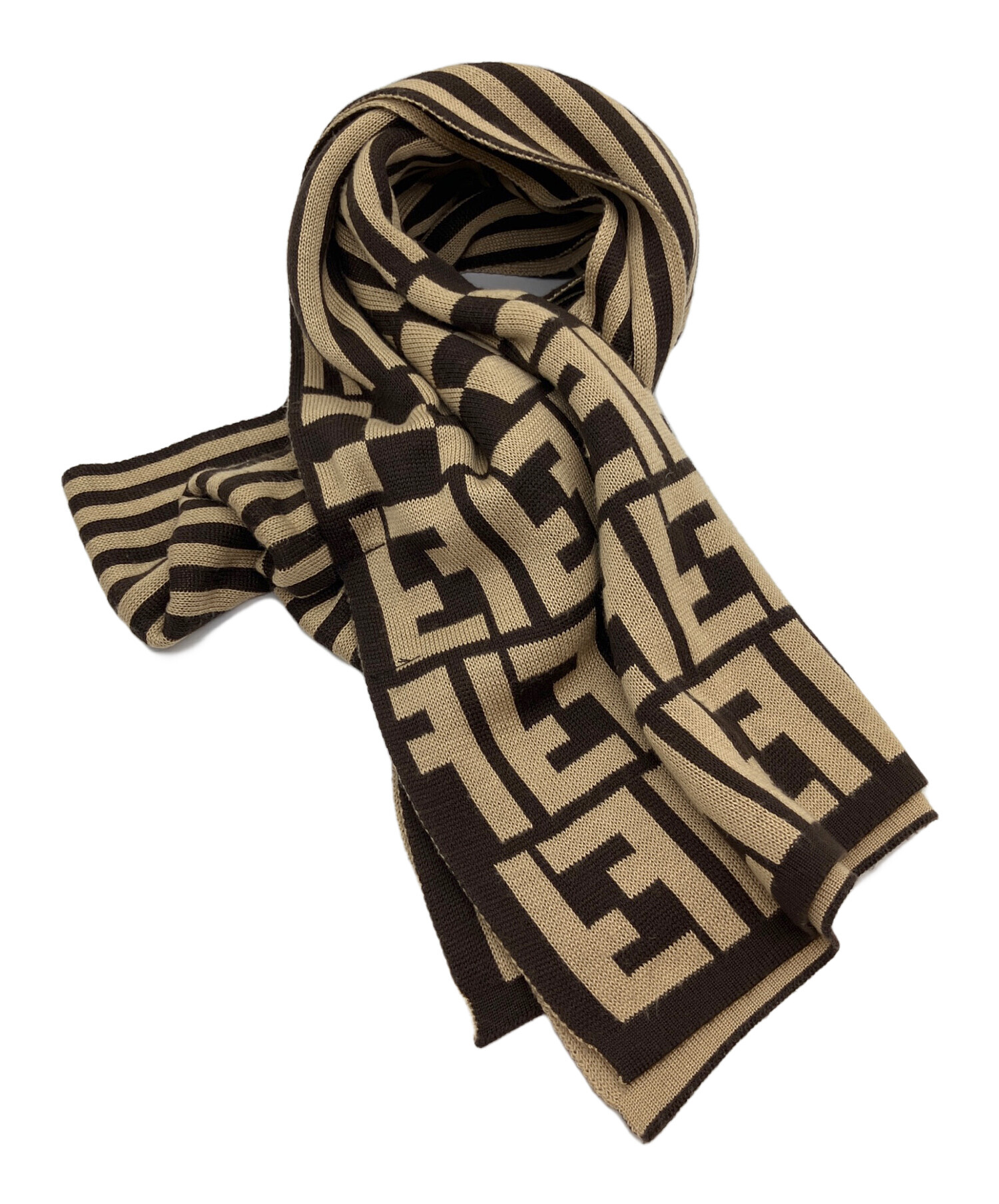 中古・古着通販】FENDI (フェンディ) ズッカ柄マフラー ベージュ