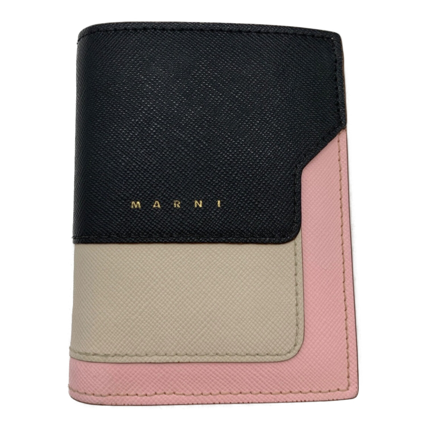 中古・古着通販】MARNI (マルニ) 2つ折り財布 ブラック・ベージュ
