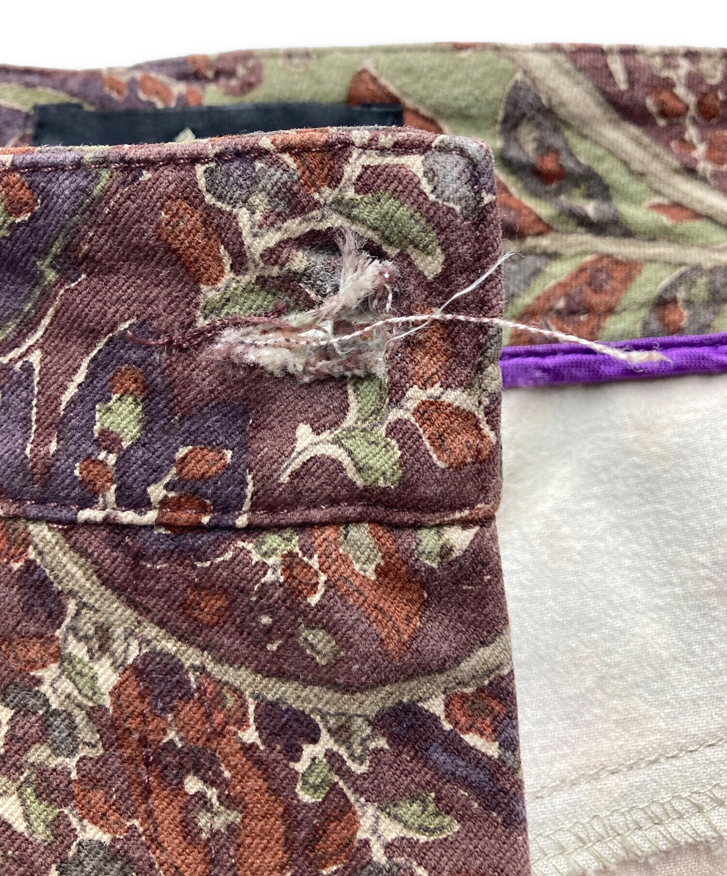 中古・古着通販】ETRO (エトロ) ペイズリー柄パンツ ブラウン×カーキ