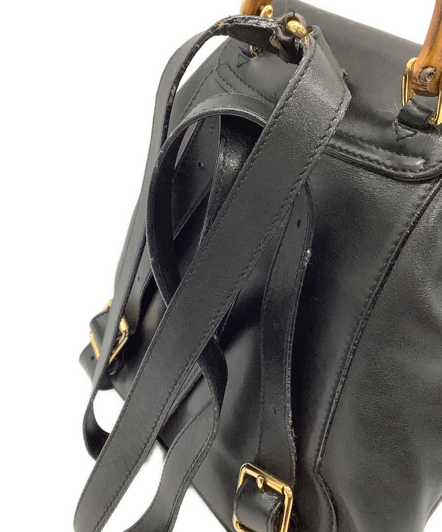 中古・古着通販】GUCCI (グッチ) バンブー ミニリュック ブラック