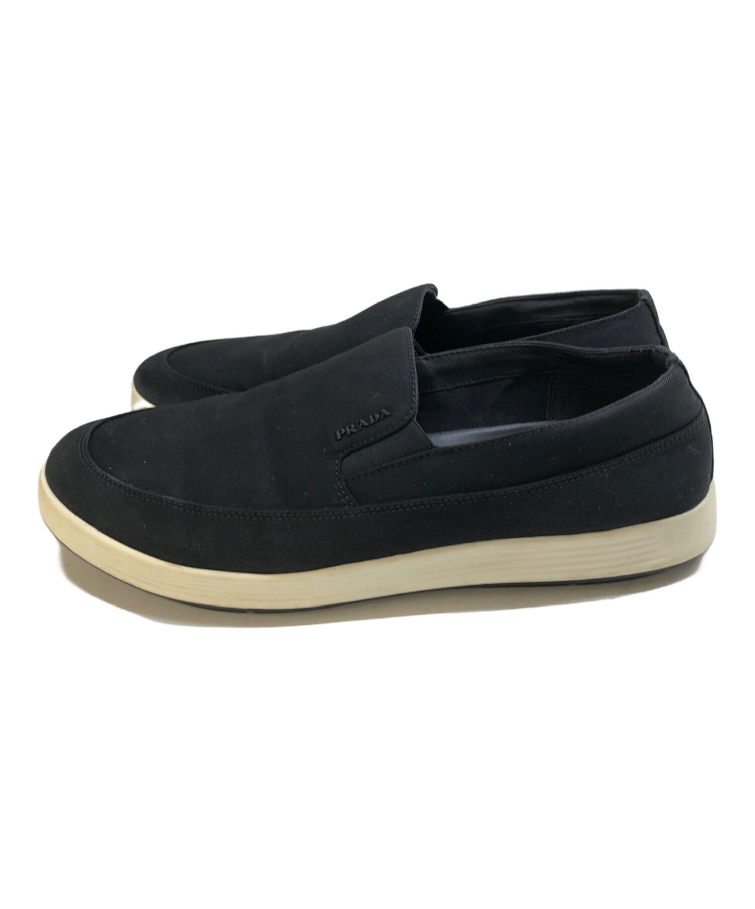 中古・古着通販】PRADA (プラダ) スリッポン ブラック サイズ:6 1/2