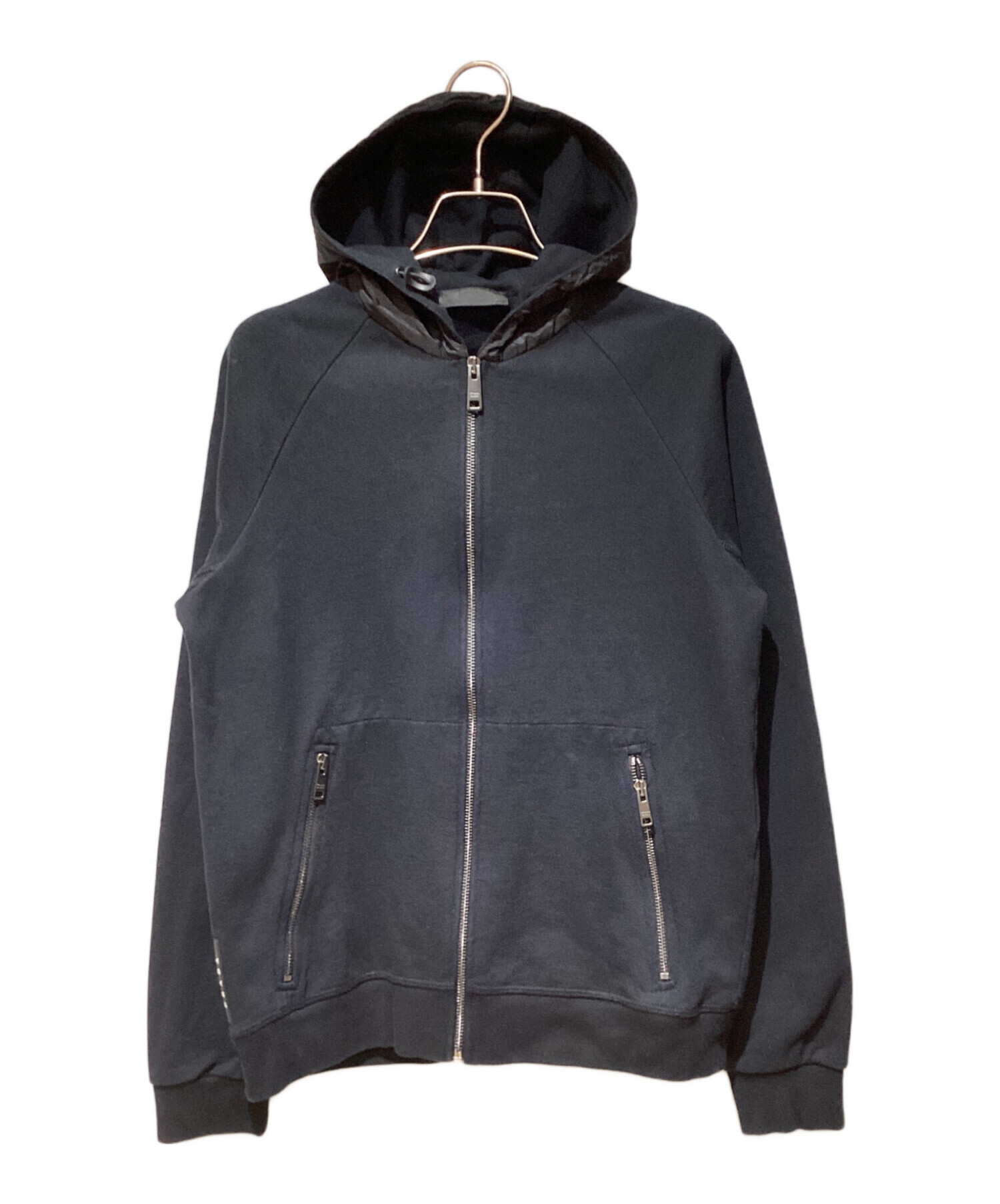 中古・古着通販】PRADA (プラダ) ナイロン切替ジップパーカー ブラック