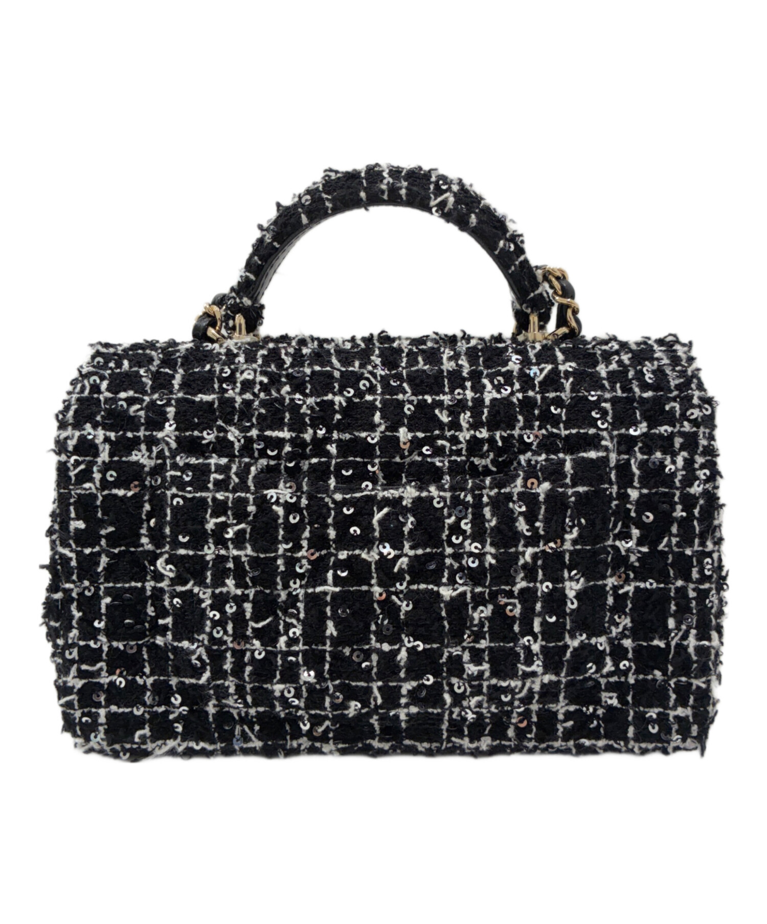 中古・古着通販】CHANEL (シャネル) トップハンドルツイードチェーン