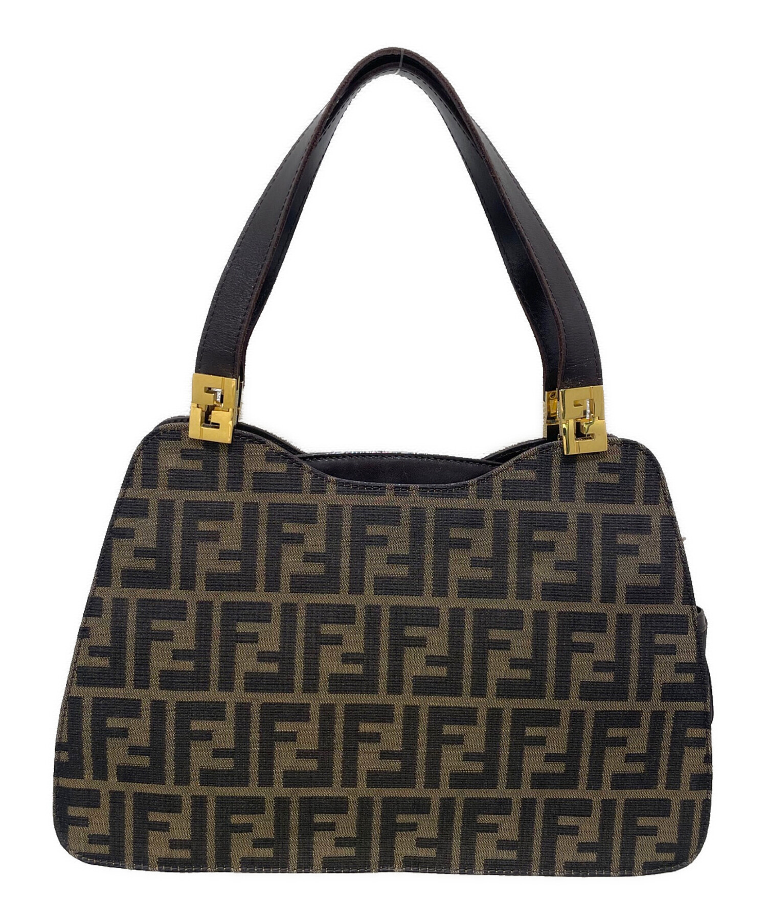 中古・古着通販】FENDI (フェンディ) FFロゴハンドバッグ ブラウン