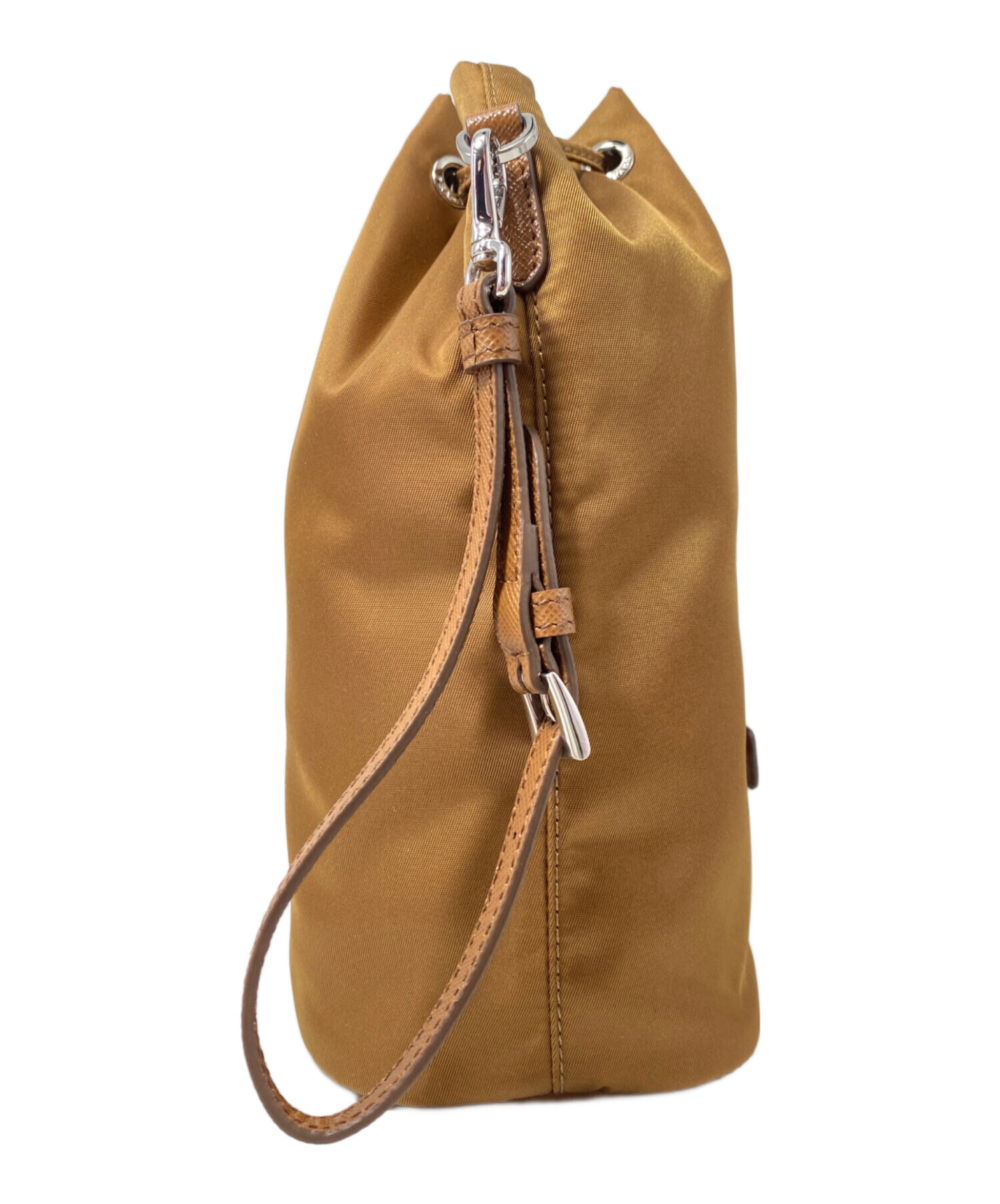 中古・古着通販】PRADA (プラダ) ナイロン巾着ポーチ ブラウン
