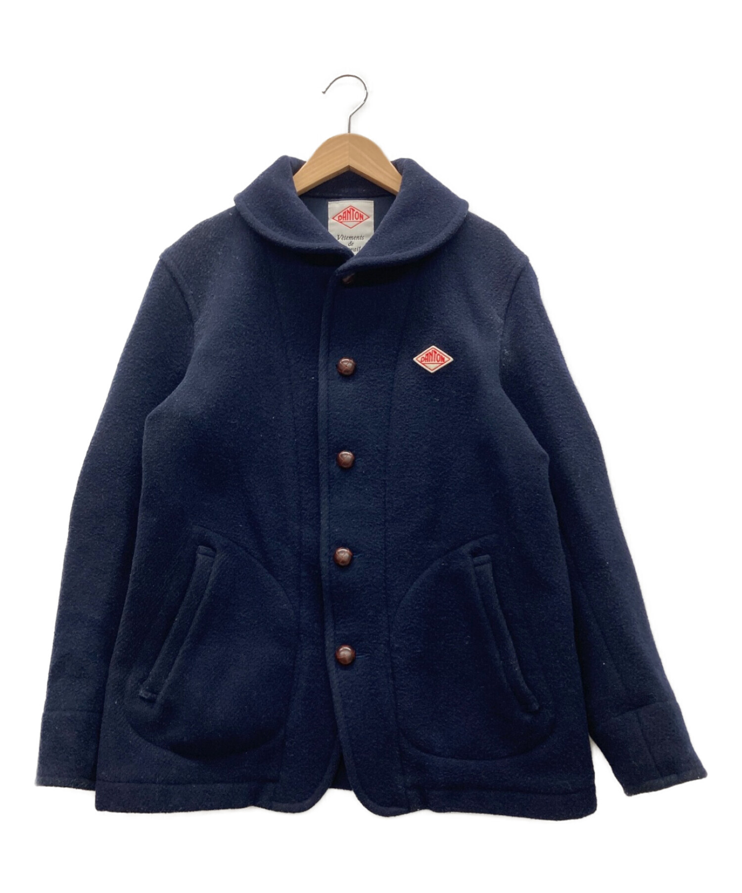 DANTON ダントン ウールモッサコートジャケット ネイビー 40(M～L