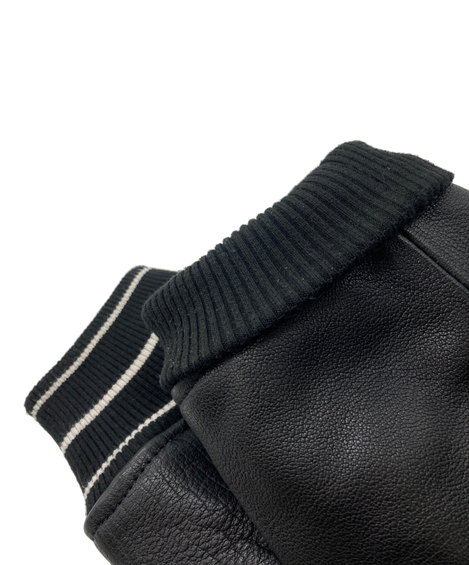 中古・古着通販】ZARA (ザラ) レザースタジャン ブラック サイズ:XL