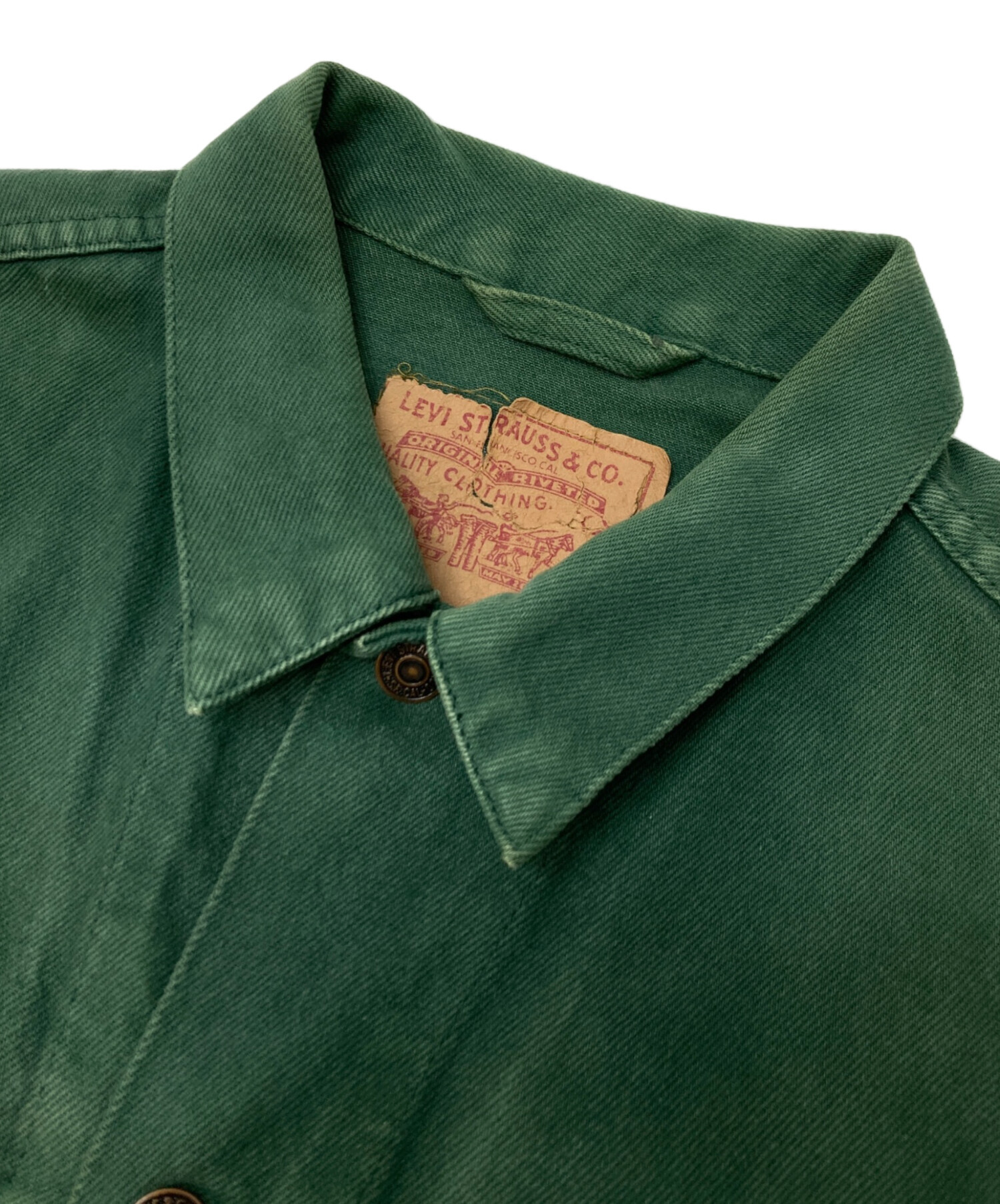 中古・古着通販】LEVI'S (リーバイス) デニムジャケット グリーン