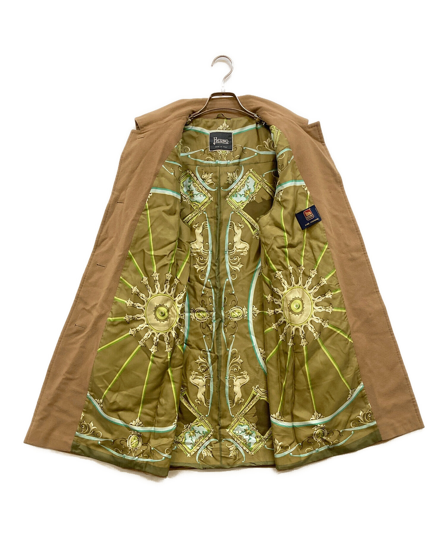 中古・古着通販】HERNO (ヘルノ) 裏地総柄カシミヤコート ベージュ