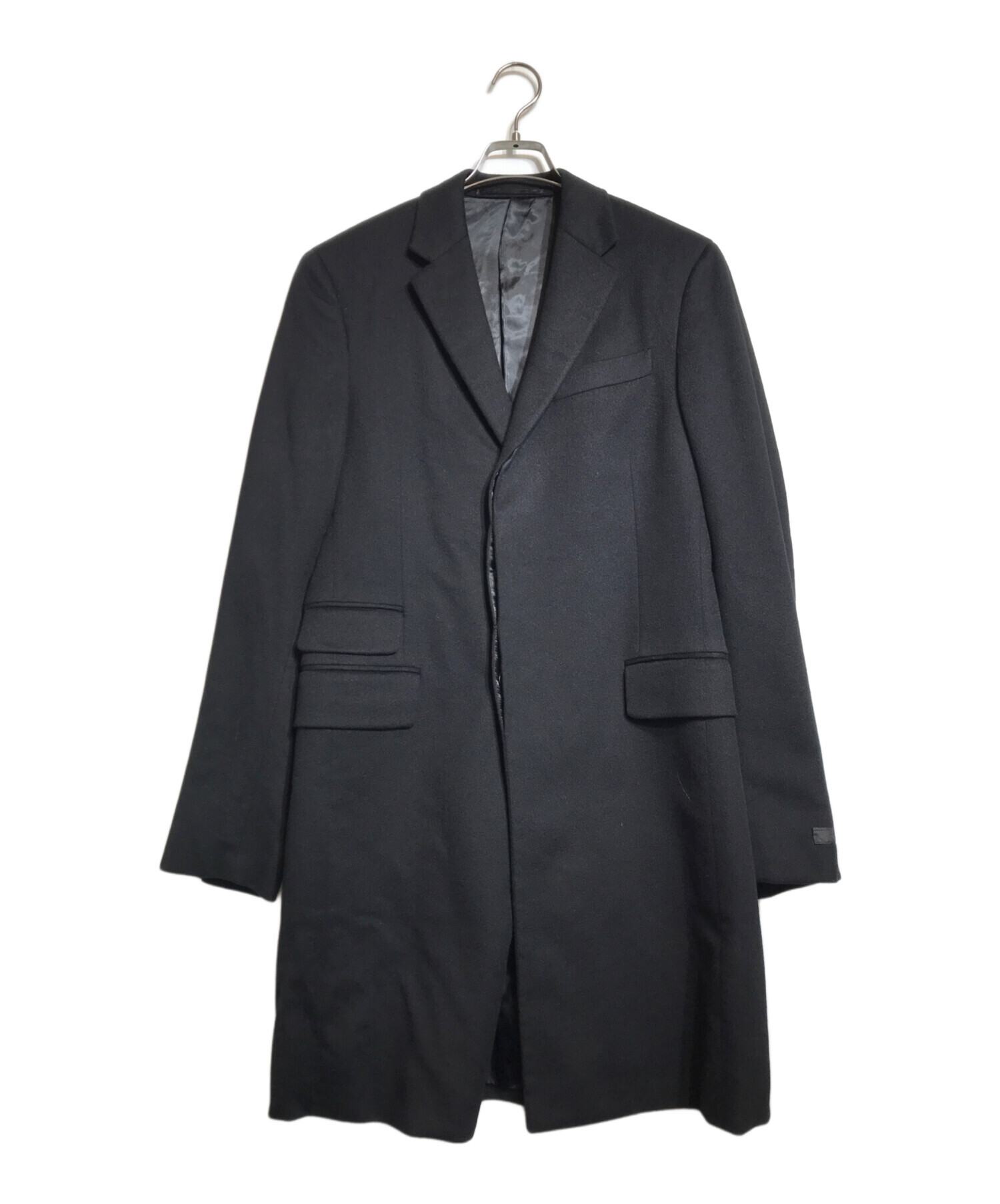 中古・古着通販】PRADA (プラダ) カシミヤチェスターコート ブラック