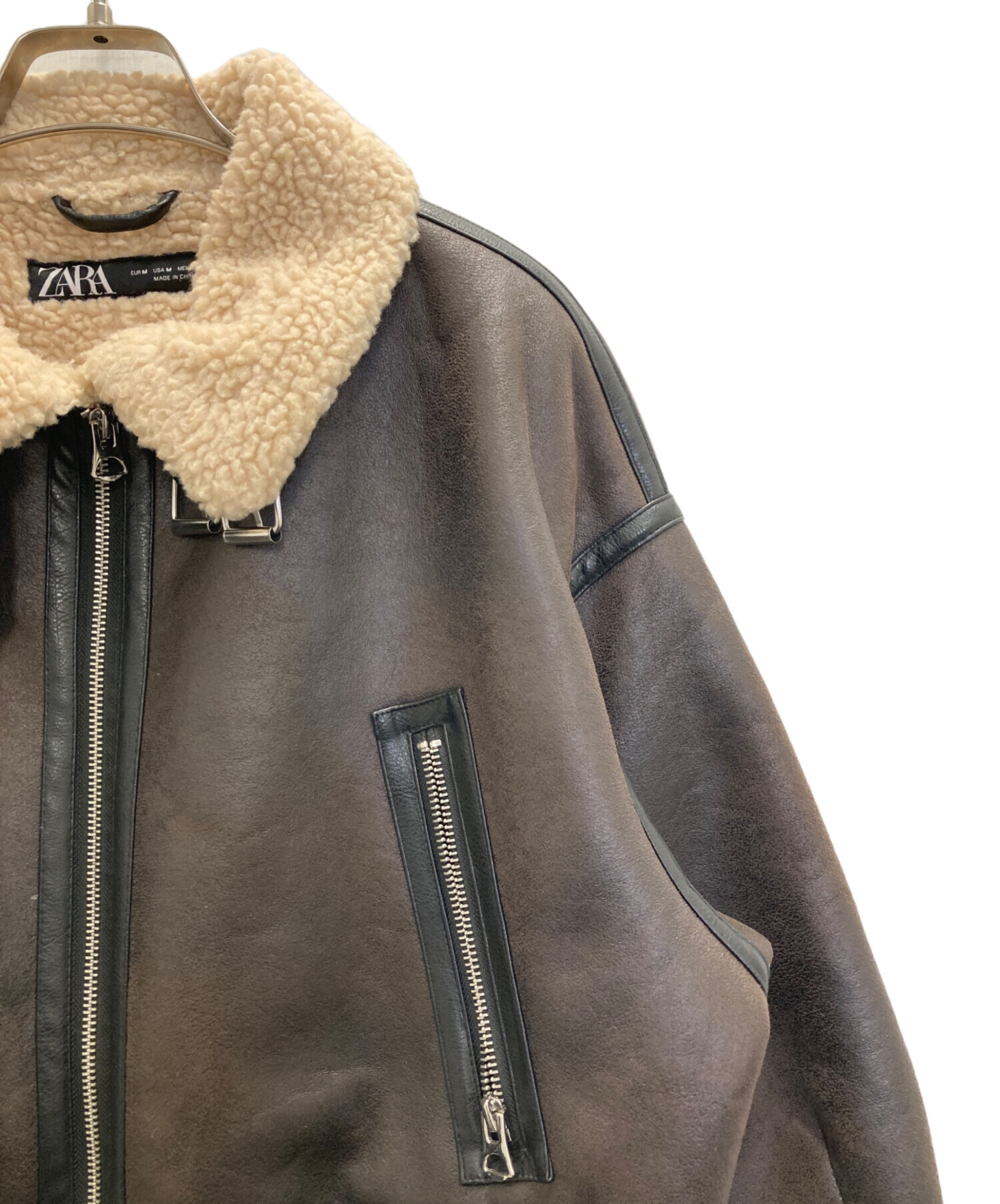 中古・古着通販】ZARA (ザラ) エコムートンジャケット ブラウン サイズ